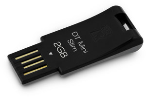 2.0 Flash / Key Drive - 2GB - Kingston Data Traveler Mini Slim - Black