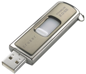 USB 2.0 Flash / Key Drive - 2GB - Sandisk Cruzer Titanium U3   Readyboost Enabled