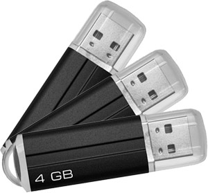 usb 2.0 Flash / Key Drive - 4GB - Cube Memory by Dane Elec - TRIPLE VALUE PACK - #CLEARANCE