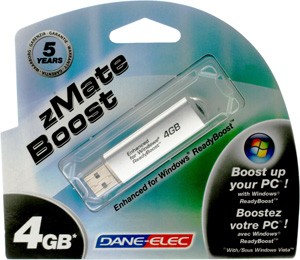 usb 2.0 Flash / Key Drive - 4GB - Dane-Elec zMate Boost (Vista ReadyBoost enabled)