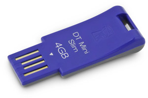 2.0 Flash / Key Drive - 4GB - Kingston Data Traveler Mini Slim - Blue