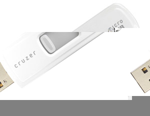 USB 2.0 Flash / Key Drive - 4GB - Sandisk Cruzer Micro (White) - U3 Smart Enabled
