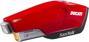 USB 2.0 Flash / Key Drive - 4GB - Sandisk Extreme Ducati Edition