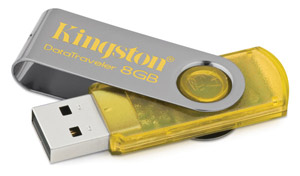 usb 2.0 Flash / Key Drive - 8GB - Kingston Data Traveler 101 - Yellow