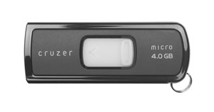 2.0 Flash / Key Drive - 8GB - Sandisk Cruzer Micro (Black) - U3 Smart Enabled