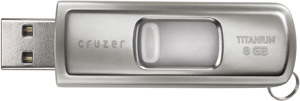 usb 2.0 Flash / Key Drive - 8GB - Sandisk Cruzer Titanium U3   Readyboost Enabled