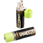 USBCELL AA Rechargeable Batteries - 2 Pack