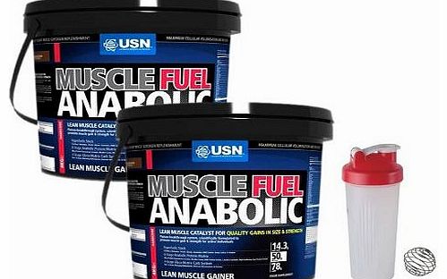 USN 2 x usn muscle fuel anabolic 4kg   free shaker (Chocolate)