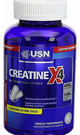 USN Creatine X4 Lean Muscle and Strength Capsules - Tub of 120