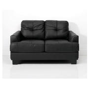 utah leather sofa regular, black