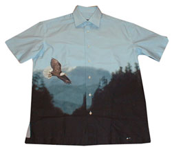 Uth Short-sleeved Eagle print shirt