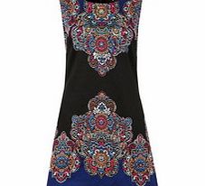 Black printed shift dress