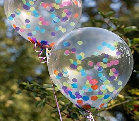 Utterly Splendid 10 Confetti Filled Balloons with Free Ribbon