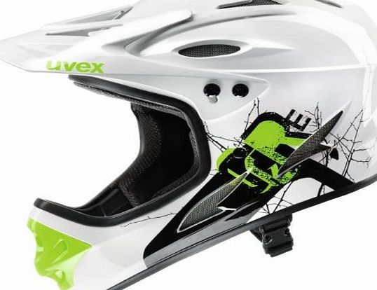 Uvex Full Face Helmet - White/Green, 59-60 cm
