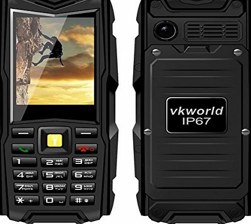Uvistar VKworld Unlock Mobile Phone Waterproof Dustproof Shockproof Outdoor 2016 for Seniors Dual SIM Without Contract Large Buttons Simlock-free Smartphone with Camera Flashlight/Speaker/MP3 Player for Divin