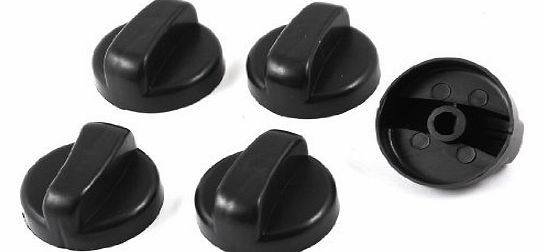 uxcell 5 PCS Kitchen Black Plastic Gas Stove Cooker Control Knobs