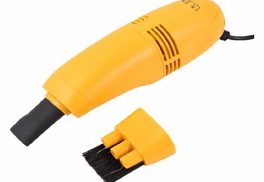 Mini Orange Shell USB Powered Vacuum Brush Keyboard Cleaner for PC