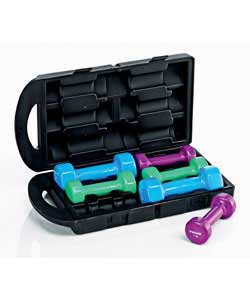 V-Fit Pro Dumbbell Set with Carry Case 10kg