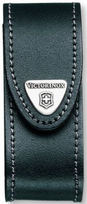 V/NOX Victorinox Black Leather Pouch (2-4 Layer)