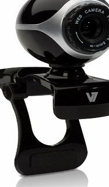 V7 Vantage 300 Webcam USB 2.0 VGA for Video, Photo with Microphone, black