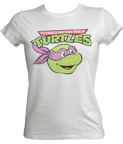 White Donatello Ladies Turtles T-Shirt from Vacant