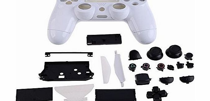Housing Game Front Back Controller Shell Case Cover Replacement Part For Sony PS4 (White)
