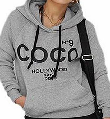 Vakind Women Korean Hoodie COCO Jacket Coat Sweatshirt Outerwear Hooded Sweater (Gray)