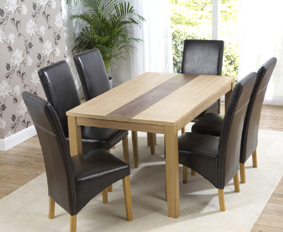 Valencia Dining Table 150cm and 6 Valencia Faux
