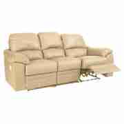 Large Leather Recliner Sofa, Cream