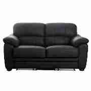 Regular Leather Recliner Sofa, Black
