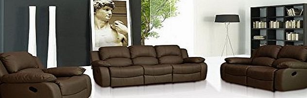 VALENCIA  Brown Recliner Leather Sofa Suite 3 2 Seater Brand New 12 Months warranty FREE DELIVERY