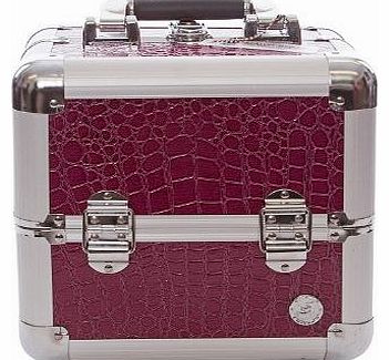 Beauty Boxes Valene Purple Croc Cosmetics and Make up Beauty Case