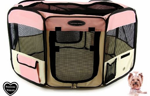 Valentina Valentti FABRIC FOLDABLE PET PLAY PEN - LARGE PLAYPEN - Pink - L
