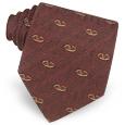 Valentino Deep Brown Logoed Jacquard Silk Tie