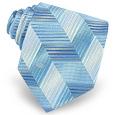 Valentino Light Blue Textured Bands Woven Silk Tie