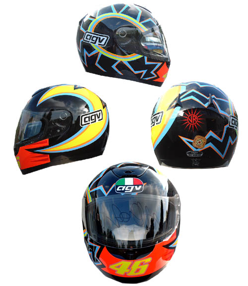 Valentino Rossi and#8211; Signed full size 2003 AGV Helmet
