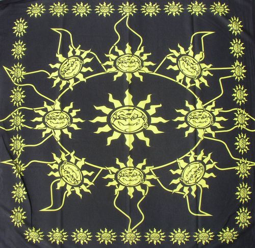 Black Sun Handkerchief Headscarf