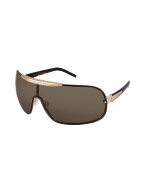 Valentino Swarovski Crystal Decorated Shield Sunglasses