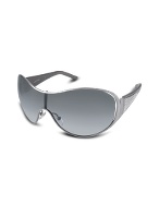 Valentino Swarovski Crystal Pave Temple Metal Shield Sunglasses