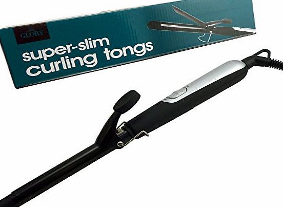 Super Slim Hair Styling Curling Tongs for Express Curls - Quick Heating Curling Iron Wand for Women on the Go