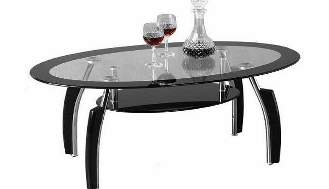 ValuFurniture Elena Black and Clear Glass Coffee Table