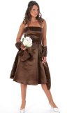 50s Bridesmaids Dress - Brown - Large