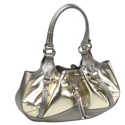 Van Dal Female Santino Leather Upper Bags in Pewter and Gold, White and Black, White and Silver