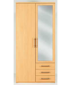Vancouver 2 Door 3 Drawer Wardrobe - Beech