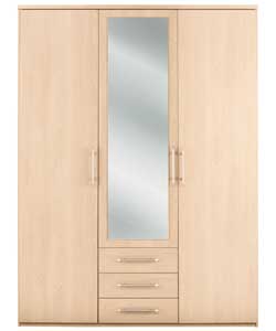 Vancouver 3 Door 3 Drawer Mirrored Wardrobe -