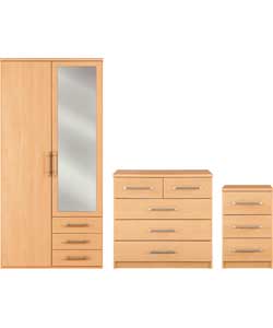 Vancouver 3 Piece 2 Door Wardrobe Package - Pine