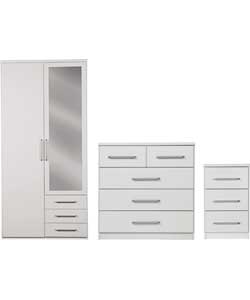 Vancouver 3-Piece 2 Door Wardrobe Package - White