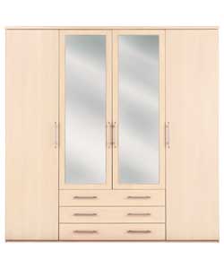 Vancouver 4 Door 3 Drawer Robe - Maple