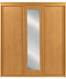 Mirrored 3 Sliding Door Wardrobe - Pine