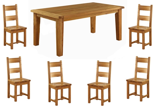 vancouver Oak Fixed Top Dining Table - 180cm and